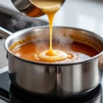 découvrez comment l'ajout de crème liquide chaude permet de stopper efficacement la cuisson du caramel à sec pour obtenir une texture parfaite.