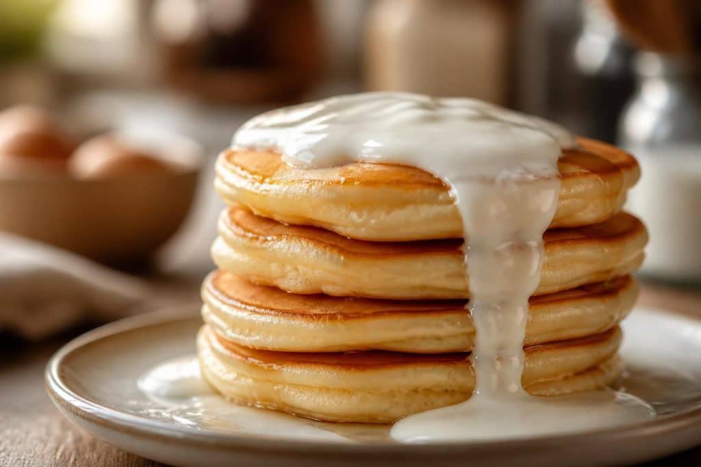découvrez comment la texture onctueuse du laitage peut remplacer le lait dans votre recette de pancakes avec yaourt pour des résultats moelleux et savoureux.