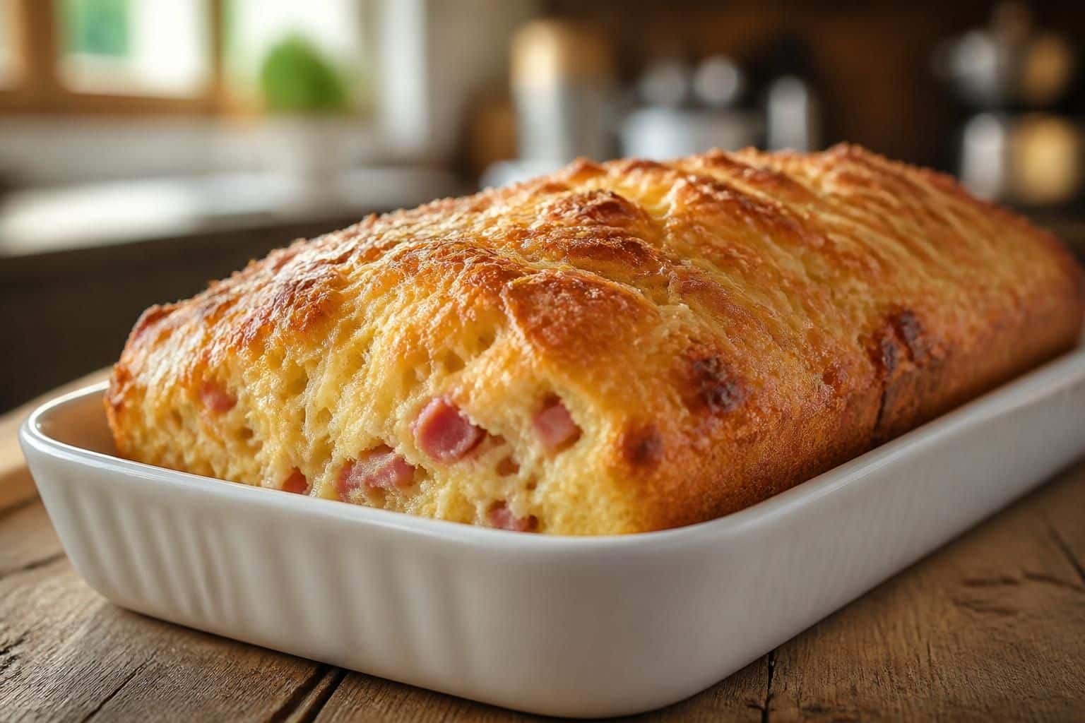 découvrez notre recette de cake salé jambon fromage avec un dessus gratiné à l'emmental râpé, pour un plat savoureux et gourmand.