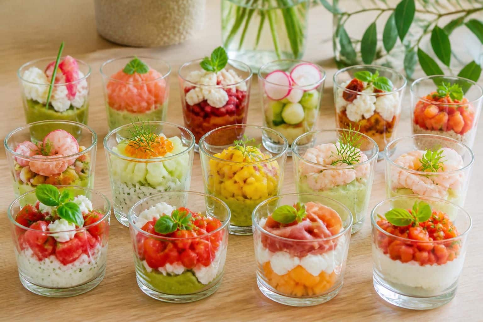 découvrez des recettes de verrines fraîches à préparer en avance pour un apéritif dînatoire simple et élégant, parfait pour vos repas conviviaux.