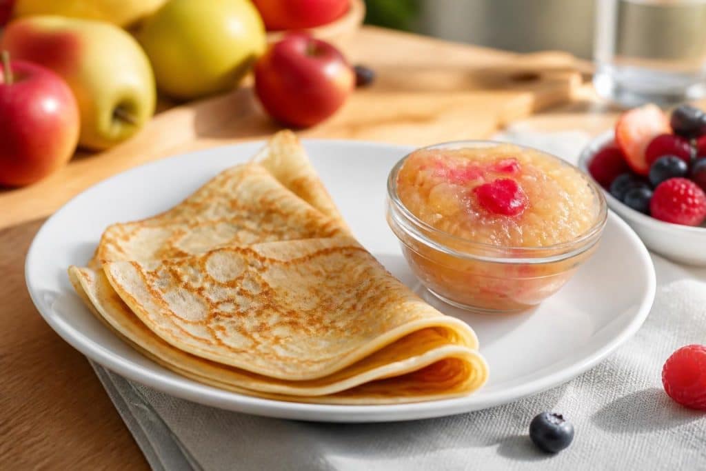 découvrez comment la compote de fruits sans sucre naturel adoucit parfaitement votre recette de crêpes sans sucre, pour un dessert sain et savoureux.