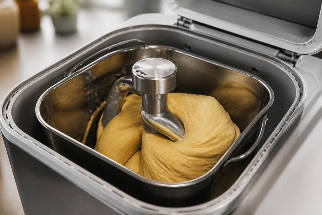 découvrez comment la cuve chauffante de votre machine à pain pétrit parfaitement la pâte à brioche pour des résultats moelleux et savoureux.