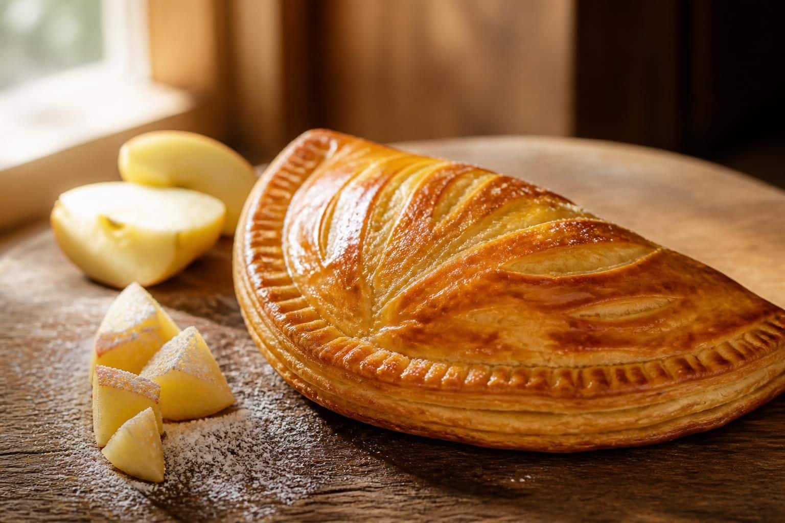 découvrez la recette du chausson aux pommes avec une pâte feuilletée dorée à l'œuf, pour un dessert croustillant et savoureux.