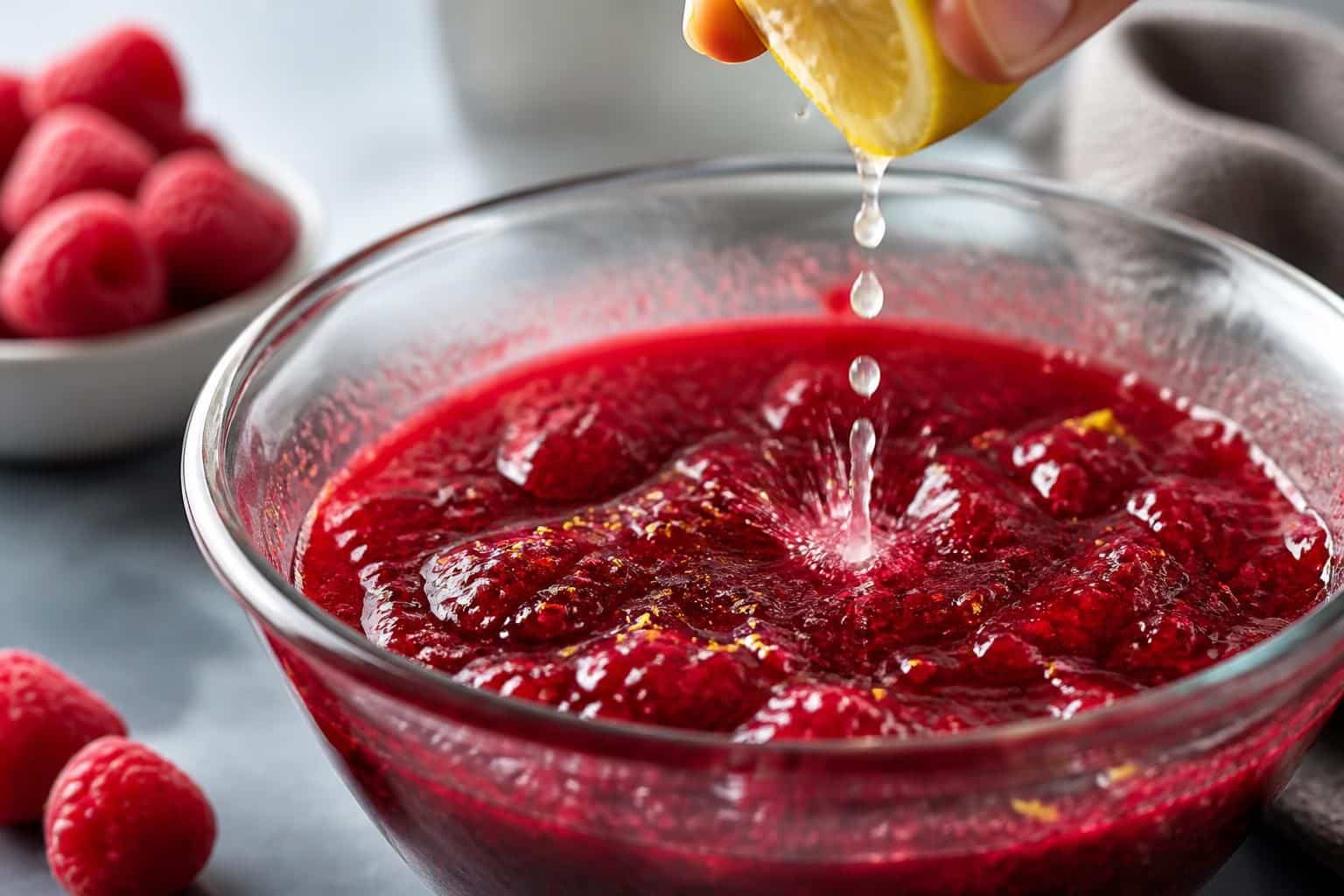découvrez comment l'acidité du jus de citron agit pour gélifier parfaitement votre confiture de framboise, assurant une texture idéale et un goût équilibré.