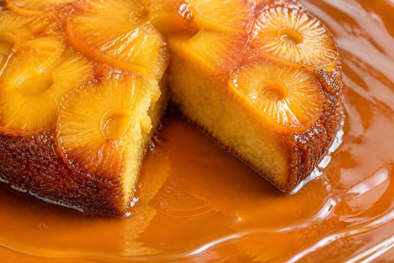 découvrez notre recette gourmande de gâteau à l'ananas, où un caramel au beurre fondant tapisse délicatement le fond pour un dessert savoureux et fondant.