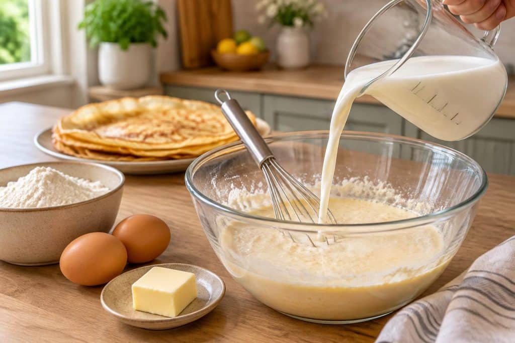 découvrez comment doser un demi-litre de lait pour réussir une recette de crêpes parfaitement adaptée à deux personnes.