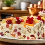 découvrez la recette gourmande du nougat glacé de cyril lignac, sublimée par des fruits confits macérés au kirsch pour une saveur intense et colorée.
