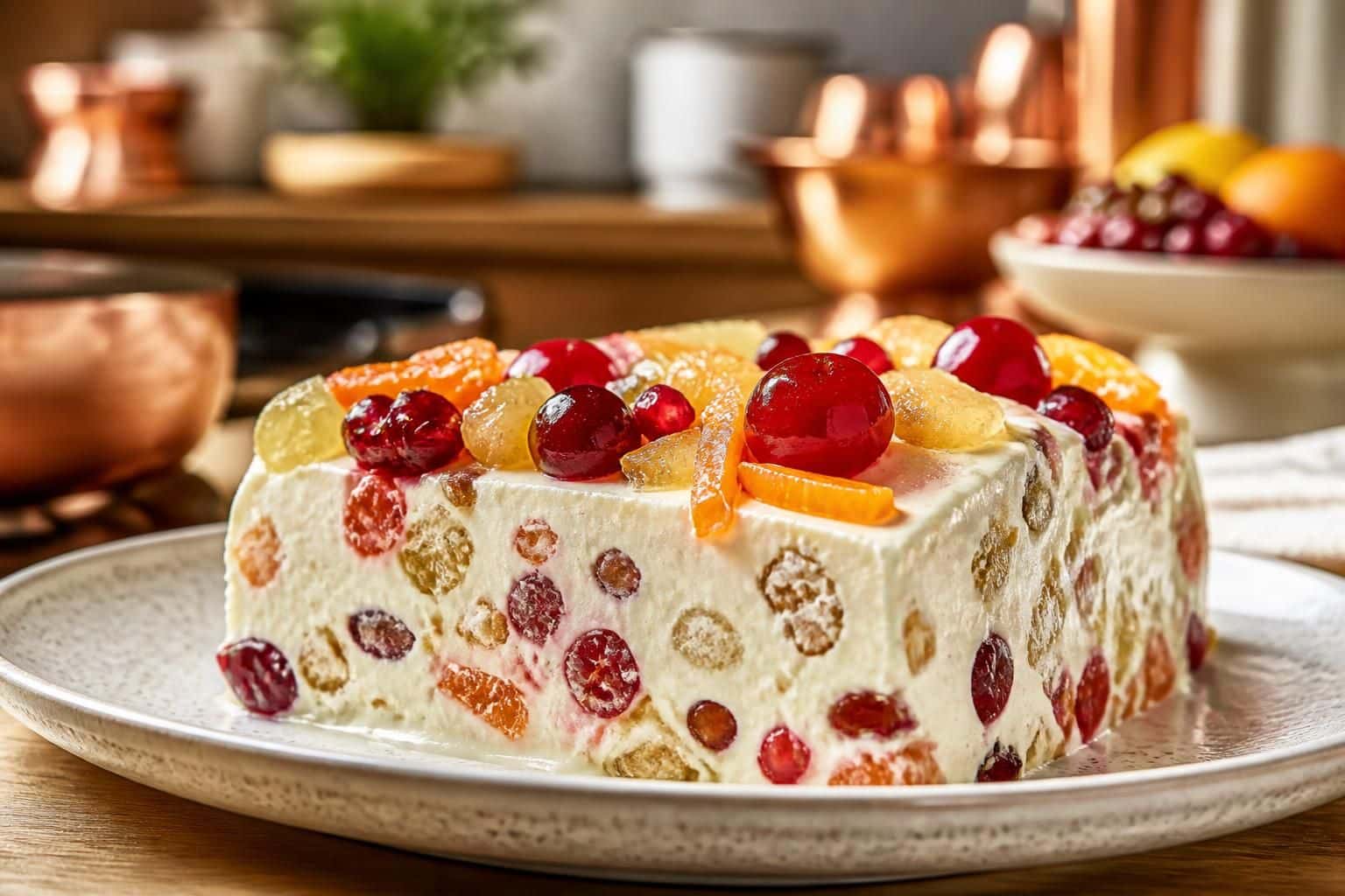 découvrez la recette gourmande du nougat glacé de cyril lignac, sublimée par des fruits confits macérés au kirsch pour une saveur intense et colorée.