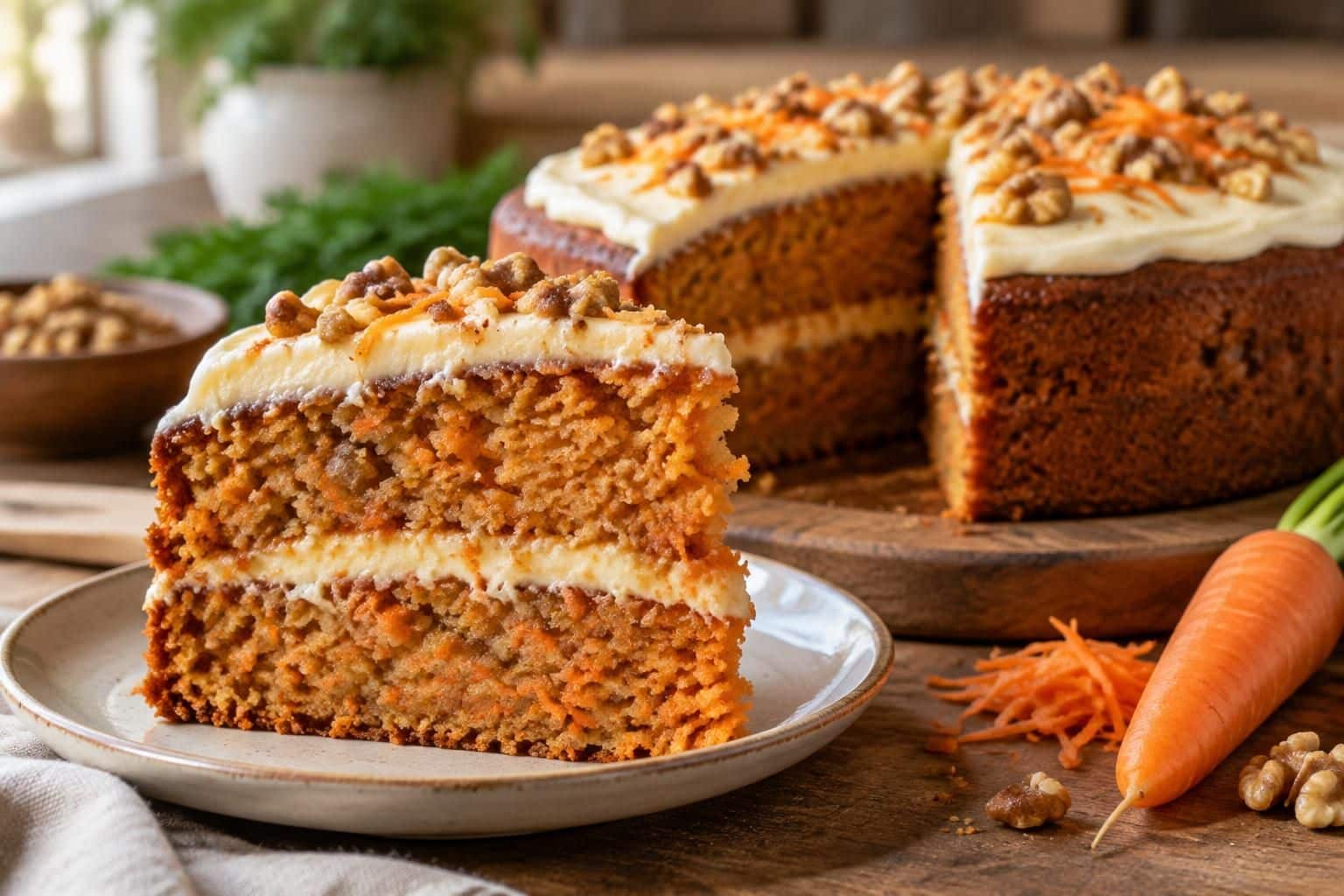 découvrez une recette facile de gâteau aux carottes : finement râpée, la carotte hydrate la mie et lui apporte un moelleux irrésistible.