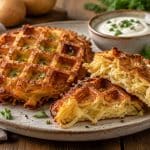 découvrez une recette de gaufres de pommes de terre râpées, dorées et croustillantes à l’extérieur, moelleuses à cœur et faciles à préparer.