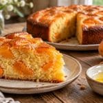 découvrez une recette de gâteau aux abricots à la mie moelleuse, délicatement imbibée de beurre fondu pour un résultat gourmand.