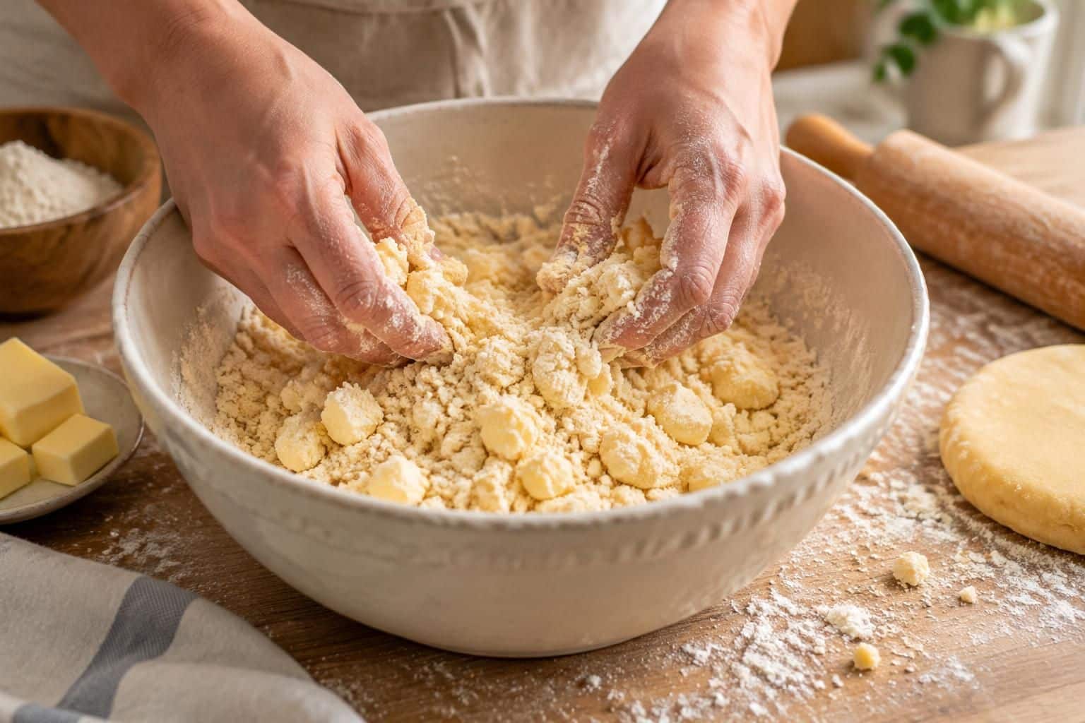 découvrez comment sabler du beurre froid avec la farine pour préparer une pâte sablée ultra fondante, idéale pour vos tartes et desserts maison.
