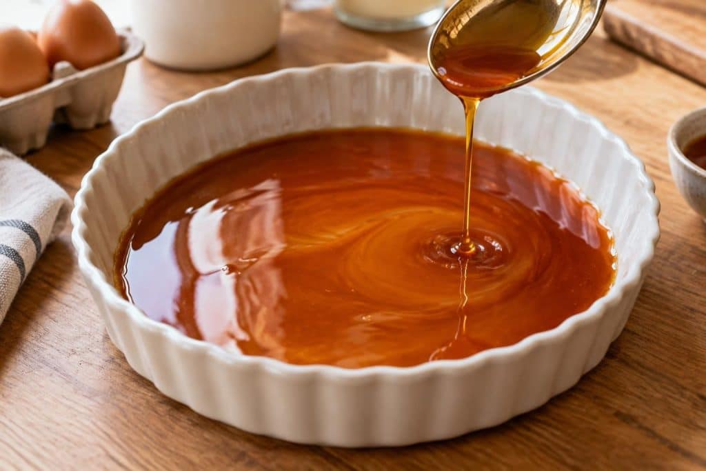 découvrez la recette des œufs au lait au caramel : un dessert fondant et gourmand, nappé de caramel liquide au fond du moule.