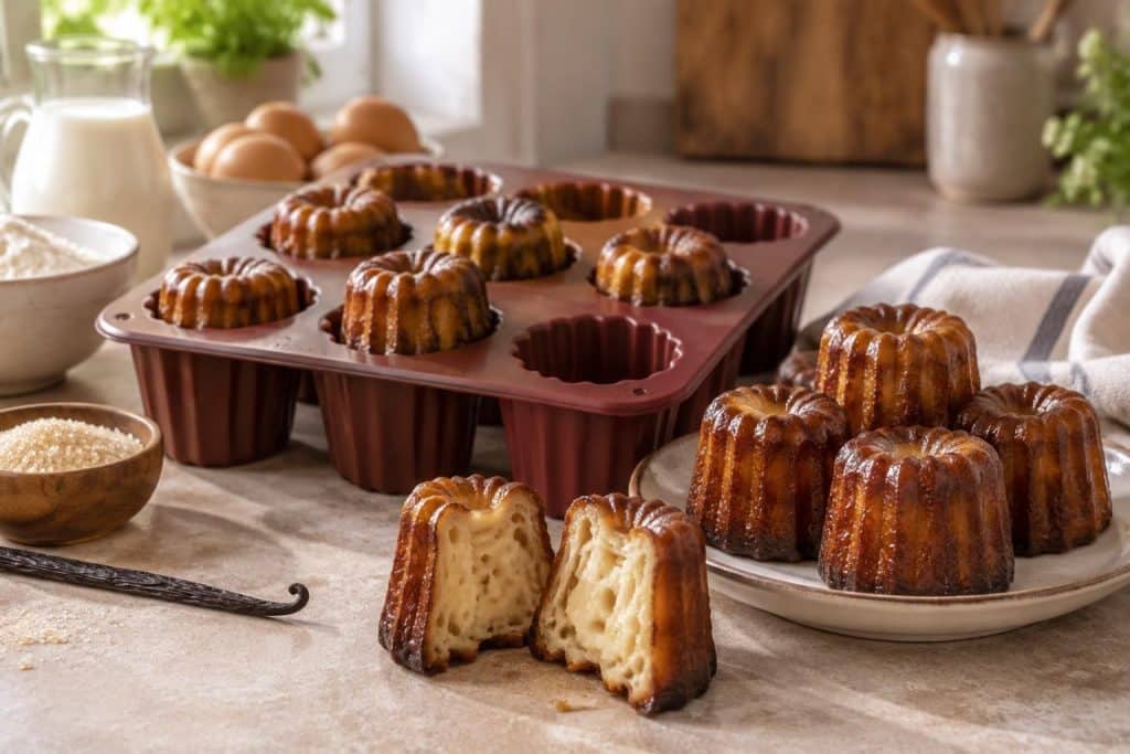 réalisez facilement de délicieux cannelés dorés grâce au moule en silicone : une recette simple pour obtenir une croûte croustillante et un cœur moelleux.