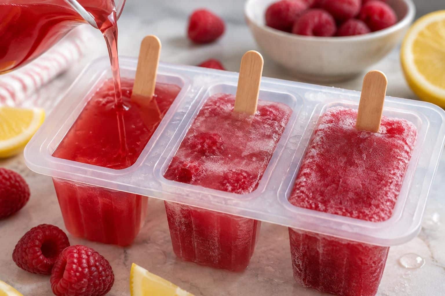 découvrez comment le sirop de sucre aromatisé gèle dans une recette de glace à l’eau et aide à créer une gourmandise rafraîchissante.